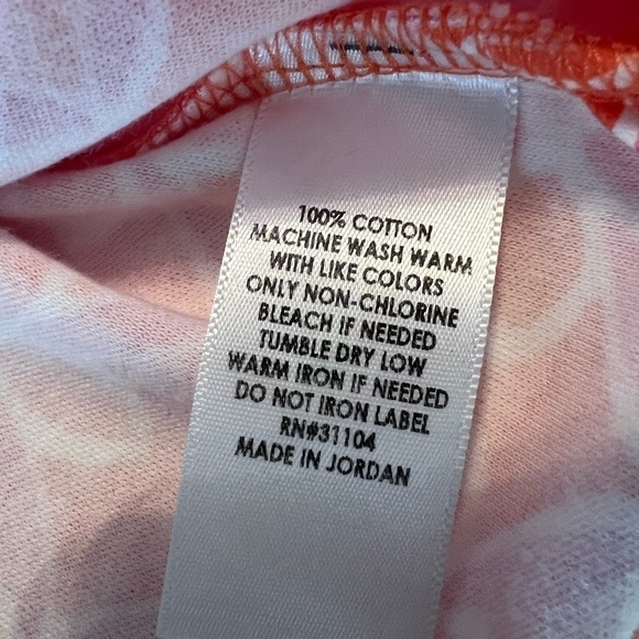 Kim Rogers NWT Coral White Geometric Print Short Sleeve T-Shirt Size L - Picture 5 of 7